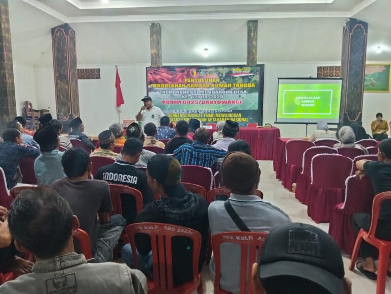 Satgas TMMD 125 Kodim 0825/Banyuwangi Gelar Penyuluhan Pengolahan Sampah Rumah Tangga di Siliragung
