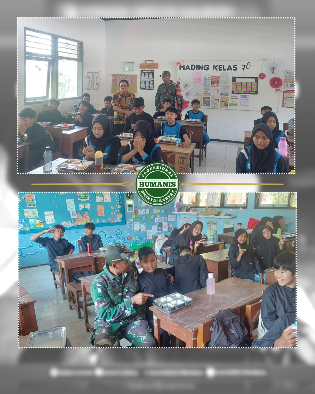 Wujudkan Generasi Sehat, Babinsa Koramil 0825/01 Banyuwangi Dampingi Program Makanan Bergizi