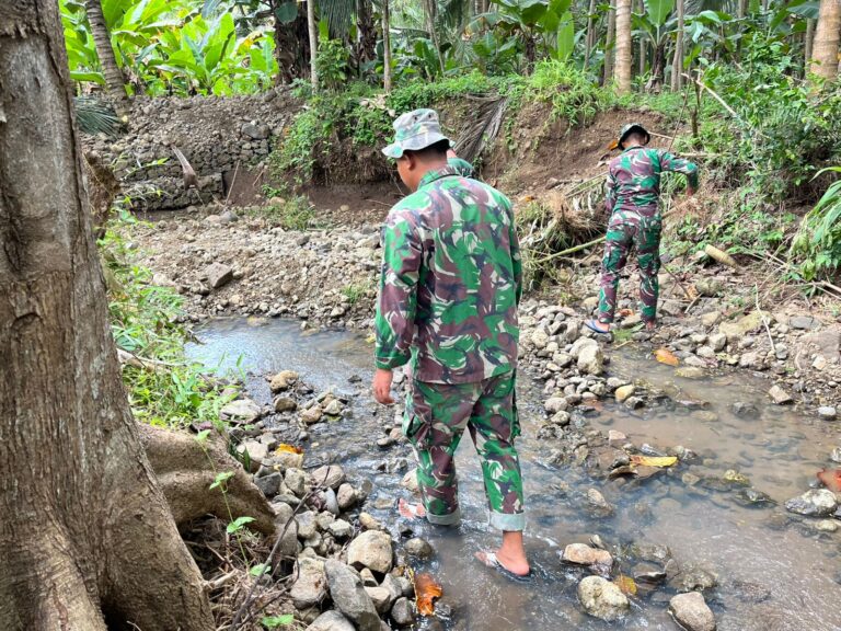 Satgas TMMD Yonarmed 8 Terus Kejar Target Normalisasi Sungai di Dusun Lebaksari