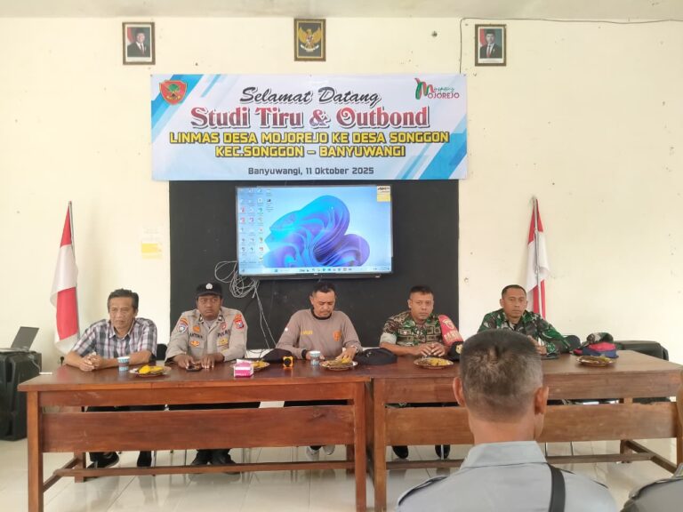 Babinsa Koramil 0825/20 Songgon Dampingi Studi Lapangan Peningkatan Keterampilan SDM Anggota Linmas
