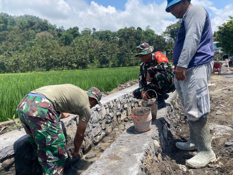 Semangat gotong royong dan kepedulian sosial terpancar jelas Satuan Tugas (Satgas) TNI Manunggal Membangun Desa (TMMD) Ke-126 Kodim 0818/Malang-Batu dari kesatuan Armed 8/Udhata Yudha terus melanjutkan pekerjaan pembangunan drainase vital, sebuah proyek yang menjadi harapan besar bagi masyarakat Dusun Krajan1B Desa Lebakharjo Kecamatan Ampelgading Kabupaten Malang