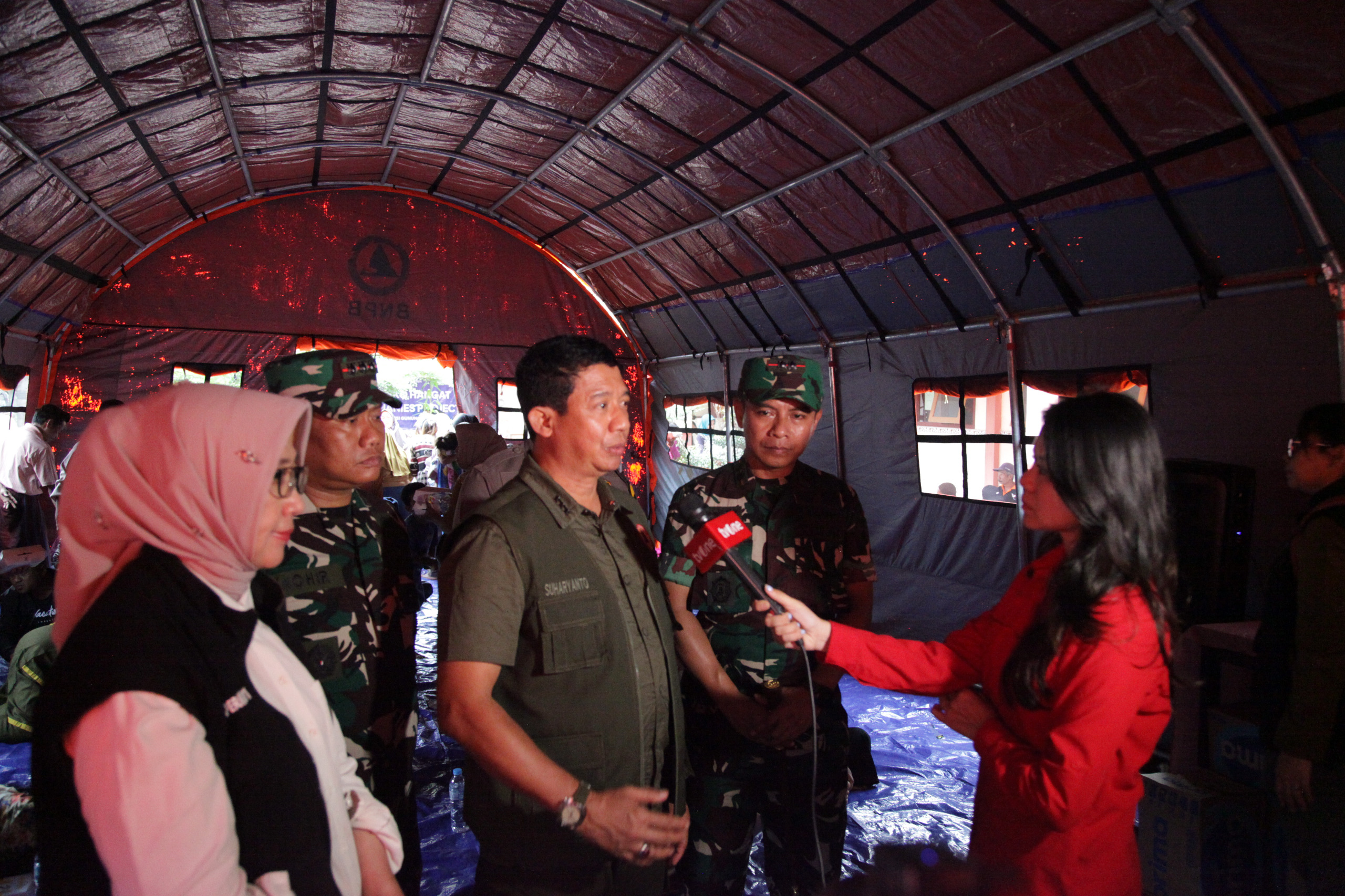 Danrem 083/Baladhika Jaya Bersama Forkopimda Lumajang Sambut Kepala BNPB Tinjau Dampak Erupsi Semeru