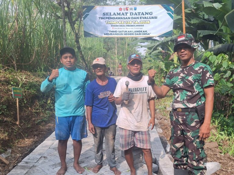 Satgas Sukses Rampungkan Pavingisasi 600 Meter, Akses Warga Desa Brabe Lebih Lancar.